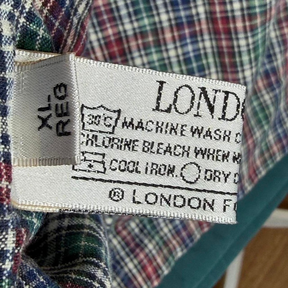 London Fog Vintage Teal Plaid Lined Windbreaker Jacket XL Blokecore Warm Cozy - Picture 5 of 7